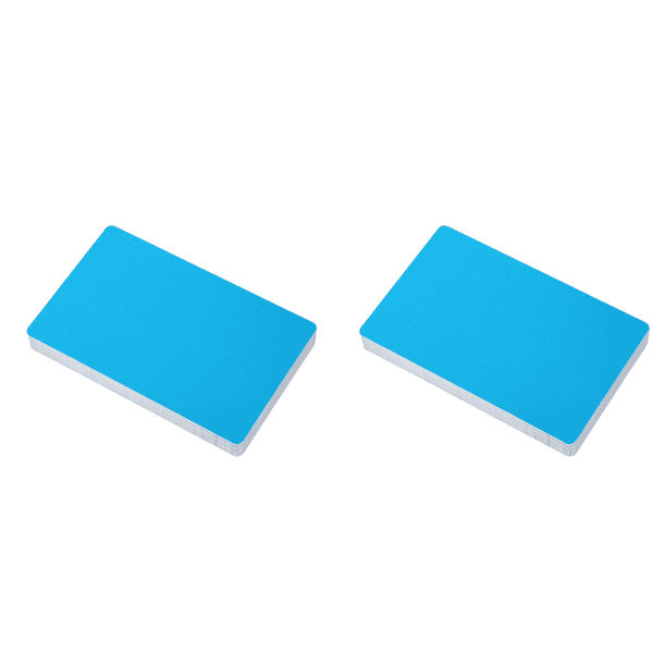 50 Tarjetas Visita Metal Aleación Aluminio para Bricolaje () Azul