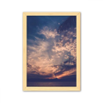 thumbnail image 1 of Oscuras nubes cielo azul naranja Cuadro de madera decorativa marco de casa A4, 1 of 3