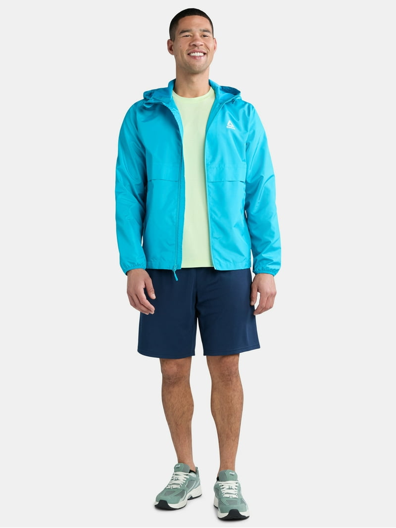 Reebok Men's Windbreaker Jacket with Hood, Full-Zip, Sizes S