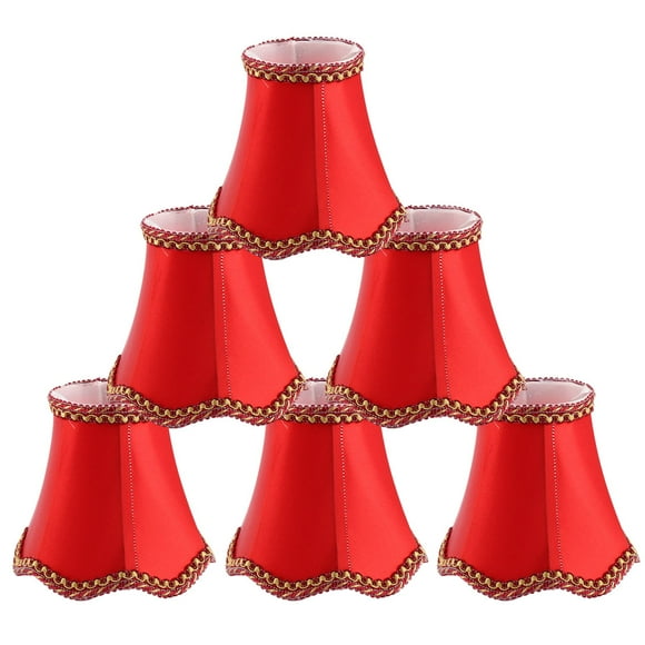 Unique Bargains Wall Ceiling Clip on Lamp Shades Light Cover Red 3x5.3x4.7Inch, Set of 6