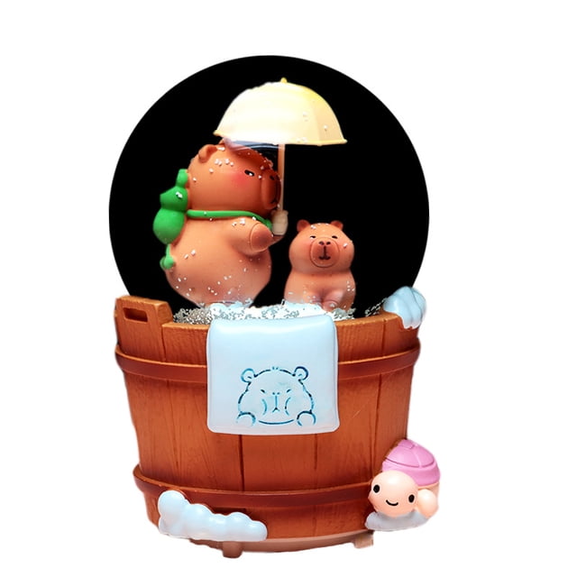 Caja de música Water Globe Music Box Cajas de música Capybara con luz LED