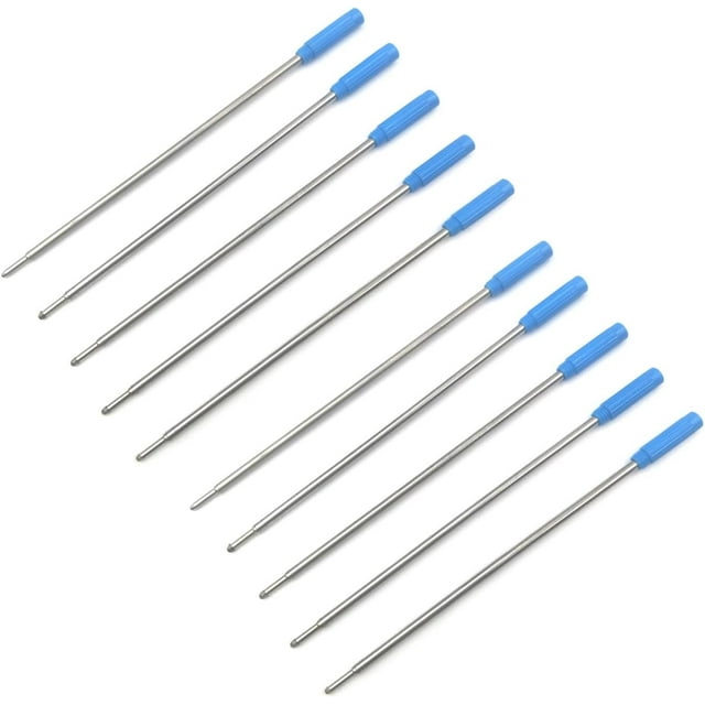 HUGFEGWE 10PCS Metal Pen Refills Blue Black Refills 115mm Replacement Ballpoint Pen Refills 1mm Tip Pen Refill Blue Ballpoint Pen Refill Metal Pen Refills Blue 115mm Replacement Ballpoint Pen