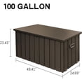 thumbnail image 2 of TOTAL Outdoor 100 Gallon Outdoor Deck Box,Waterproof & Rodent-Proof Steel-Reinforced Deck Container,Hydraulic Safety Lid with Lock,Patio, Garden, Pool Equipment Organizer,Dark Brown, 2 of 8