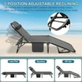 thumbnail image 4 of NAIZEA 75" Folding Camping Cot for Adult, 5 Position Adjustable Portable Camping Bed, Lounge Chair with Mattress and Pillow, Gray, 4 of 8