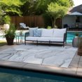 thumbnail image 6 of Addison Rugs Chantille Indoor/Outdoor Transitional Watercolors Silver Washable Rectangle Rug, 3' x 5', 6 of 6