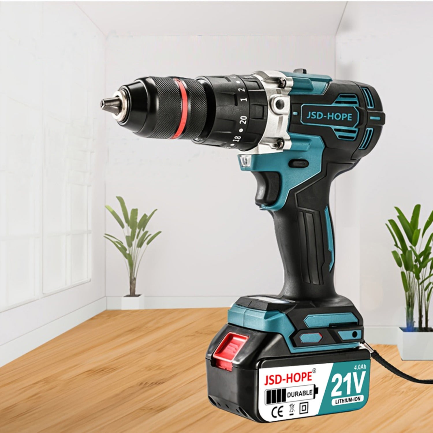 【2-Speed Brushless Drill】13mm Cordless Impact Drill-High Power Lithium-Ion Electric Drill for Ice/Concrete/Metal,Rechargeable Pistol Grip Design