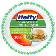 ( 2 Pack ) Hefty Plates, Compostable, 8 IN, 30 Count