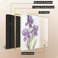 thumbnail image 4 of Framed Wooden Wall Art with Purple Iris Prints Wall Decor, Floral Wall Art, Crystal Porcelain Painting for Farmhouse Inspired Look, Home & Office Wall Decor Black Framed Art 12x8 inches, 4 of 8