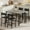 grey, variant on Dining Table Set for 4 with Footrest and Backrest, 4 Upholstered Bar Stools, Includes Corner Protector for Small Spaces, Retro Brown Style