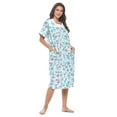 thumbnail image 2 of Casual Nights Women's Snap - Front House Dress Short Sleeve Woven Housecoat Duster Lounger Robe with Pockets, 2 of 5