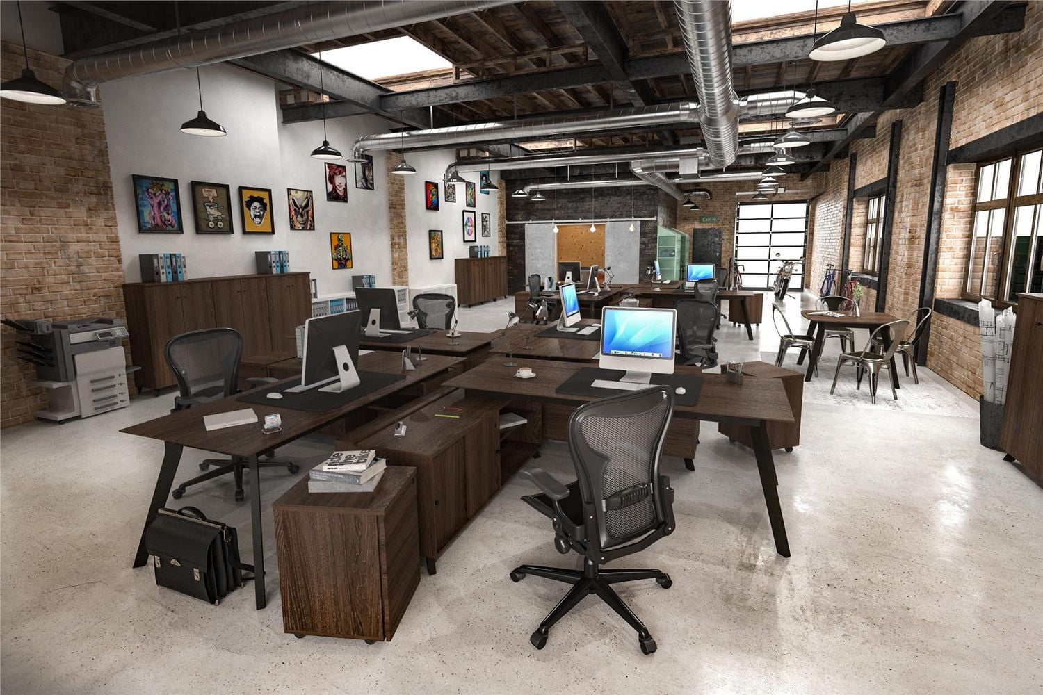 AX1 place Table de réunion, brun moyen