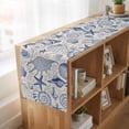 thumbnail image 6 of Table Runners 48 Inches Long Dress Scarves, Navy Blue Coastal Farmhouse Kitchen Table Runner, Short Coffee Tablerunners, Nautical Ocean Shell Starfish Sea Rustic 13x48 Inch, 6 of 9