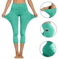 thumbnail image 7 of VV AVEORS Capri Leggings For Women - High Waisted Tummy Control Compression Leggings Quick Dry Athletic Workout Yoga Pants With Pockets Cyan S, 7 of 7
