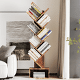 thumbnail image 7 of 8-Tier Tree Bookshelf, Industrial Retro Storage Rack, Bookcase with Open Bookshelf, Country Style Display Rack for Living Room Bedroom Office Brown, 7 of 7