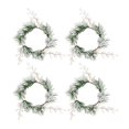 thumbnail image 3 of 4Pcs Pillar Candle Wreath Greenery Wreath for Home Living Room Tabletop White Berries, 3 of 8
