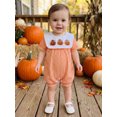 thumbnail image 6 of Cjfdfy Newborn Baby Girl Boy Halloween Outfit Infant Baby Girls Boys Summer Fall Clothes Plaid Gingham Bubble Romper Cute Pumpkin Embroidered Short Sleeve Jumpsuit Playsuit Holiday Clothes, 6 of 9