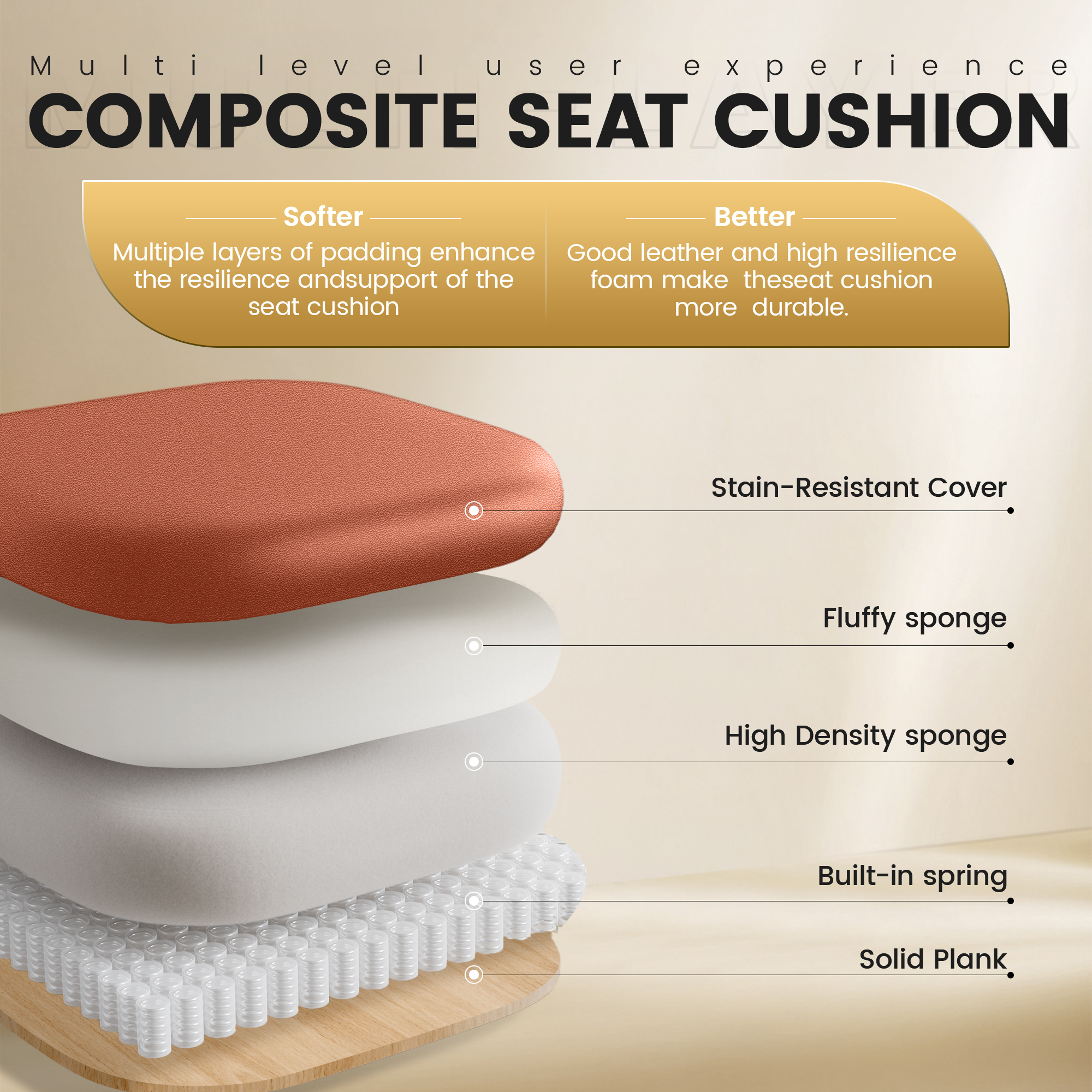 COOLHUT Large Executive PU Leather Office Chair with Adjustable Armrests and Footrest, High Back and Lumbar Support, Ideal for Big and Tall Users, Perfect for Home Office or Computer Desk Use, Brown