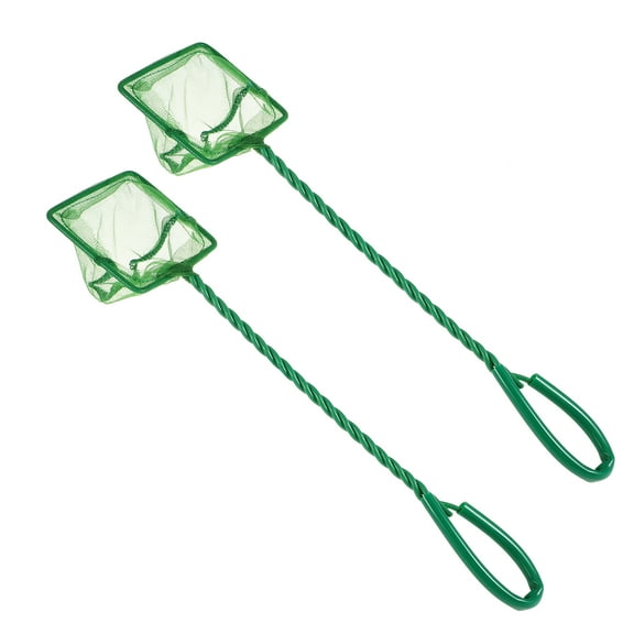 Unique Bargains 2Pcs Aquarium Fine Fish Net Tank Accessories  Green 3''