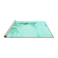 thumbnail image 2 of Ahgly Company Machine Washable Indoor Square Abstract Turquoise Blue Modern Area Rugs, 3' Square, 2 of 4