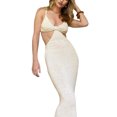 thumbnail image 2 of Douhoow  Women Cut Out Dress Knitted Spaghetti Strap Long Dress Summer Bodycon Dress, 2 of 6