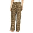 thumbnail image 3 of Uemuo Leopard Print Brown Pattern Women's Wide Leg Palazzo Lounge Pants with Pockets Light Weight Loose Comfy Casual Pajama Pants-Large, 3 of 9