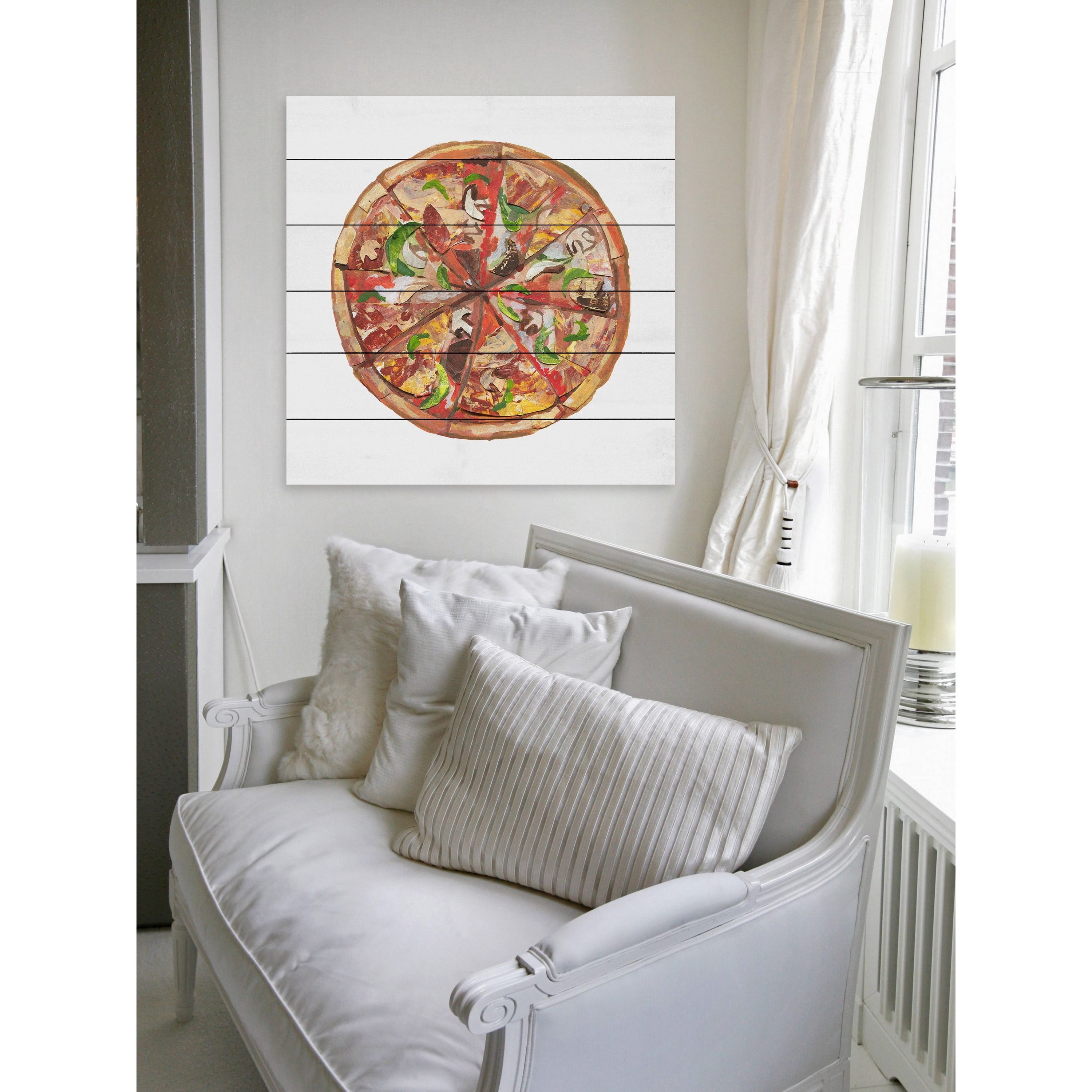 "Ultimate Pizza" Painting Print on White Wood