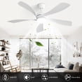 thumbnail image 4 of "Sofucor 52"" White Flush Mount Ceiling Fan with Lights, Quiet Reversible DC Motor, 3-Color LED, 5 Blades", 4 of 10