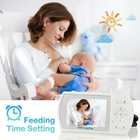 Costway Moniteur Pour Bebe Sans Fil Camera Babyphone Camera Avec Ecran Acl Numerique 3 5 Pour Surveillance Vision Nocturne Infrarouge Audio Bidirectionnel Portee De 300 M Objectif Grand Angle Walmart Canada