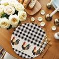 thumbnail image 2 of Black White Plaid Rooster Round Placemats Set of 4 for Dinning Tables,Heat-proof Braided Table Mats 15 Inch,Vintage Farmhouse Checkered Rustic Washable Place Mat for Kitchen Restaurant Party Table, 2 of 9