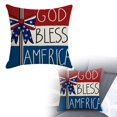 thumbnail image 1 of Riforla Independence Day Housse de Coussin de Sofa Imprimée Simple Coussin Combinaison à Rayures Housse de Coussin Décorative Taie d'Oreiller B 45x45cm, 1 of 7