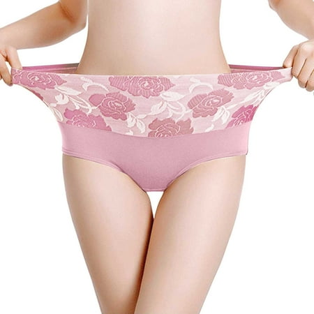 Womens Panties Pure Cotton Large Size High Waist Elastic Soft Breathable Underwear