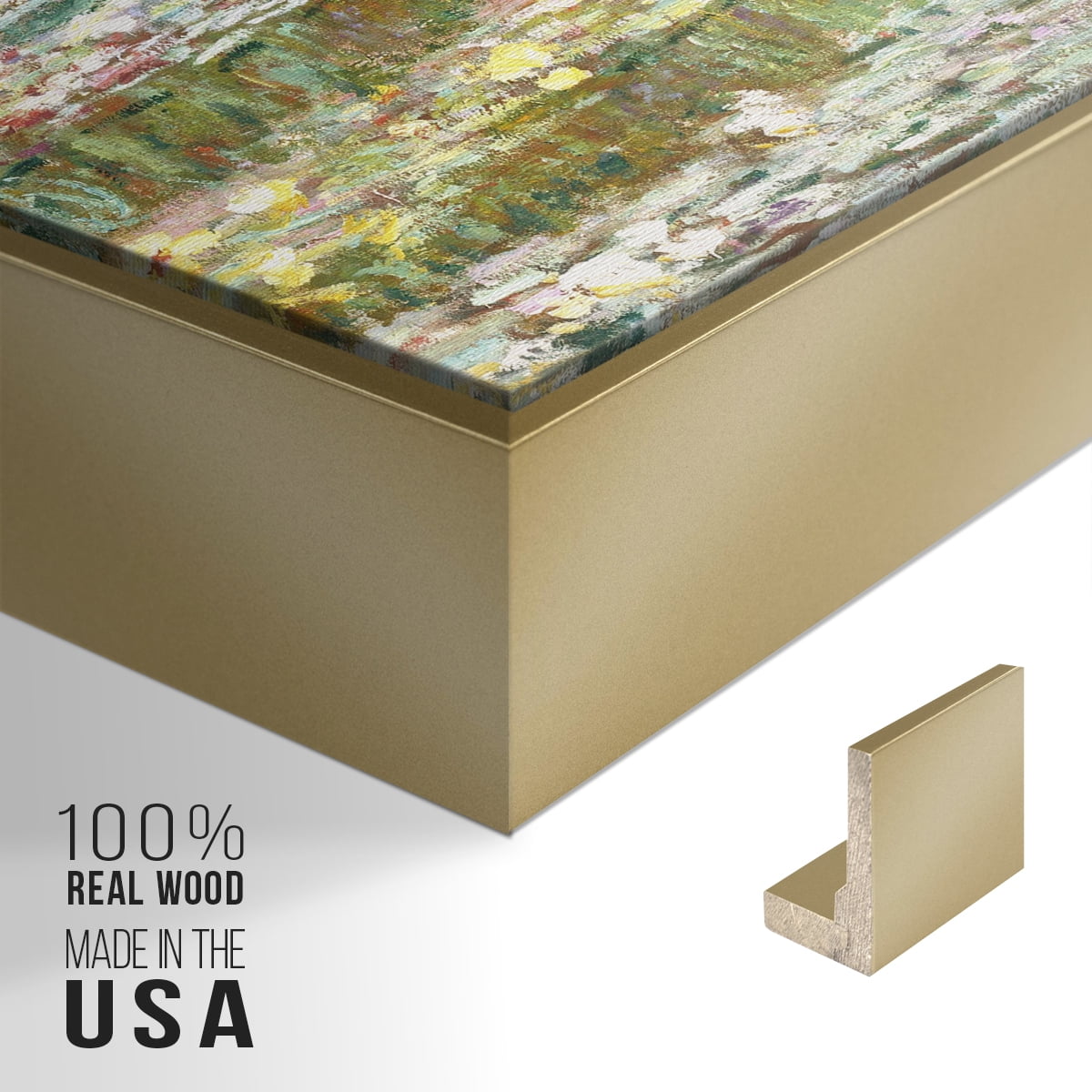 Vintage Landscape-CCXLI By Wexford Home Framed in Gold Wood Gallery Wrapped Canvas 17 in. x 25 in.