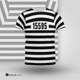 thumbnail image 6 of Halloween Prisoner Old Time Striped Costume All Over Adult T-Shirt - Medium, 6 of 7