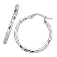 thumbnail image 3 of JewelStop 925 Sterling Silver Hoop Earrings - 2x25mm, (3/32" x 1"), 3 of 4