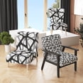 thumbnail image 4 of Designart "Black And Grey Triangular 3D Texture Of Mesh" Upholstered Mid-Century Accent Chair - Arm Chair, 4 of 5