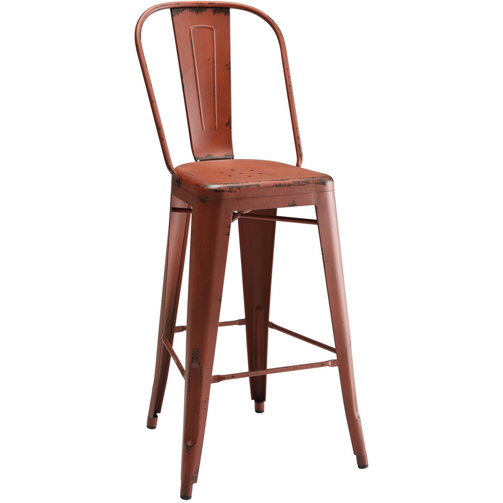 Coaster Company Metal Rec Room Bar Stool, Antique Red (Set of 2