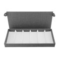 thumbnail image 1 of CAJA DE LINO PARA GAFAS CON 6 RANURAS, ESTUCHE DE ALMACENAMIENTO PARA GAFAS, EXPOSICIA DE GAFAS DE MODA PARA VIJES, TIENDA EN CASA, 1 of 7