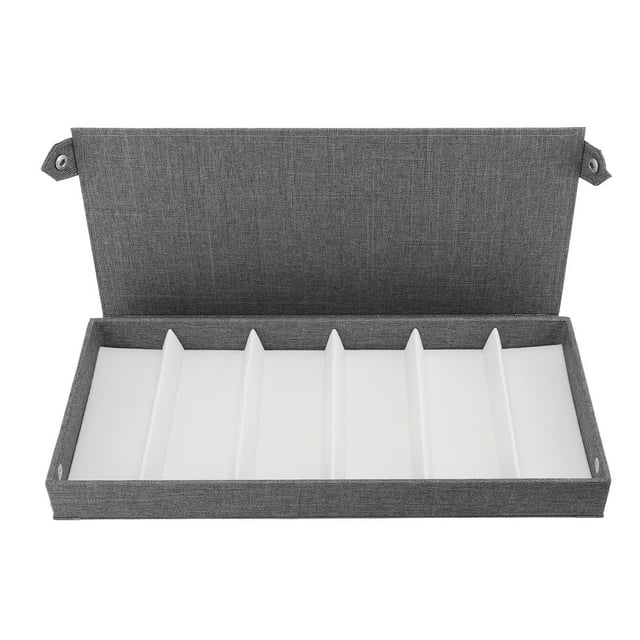 CAJA DE LINO PARA GAFAS CON 6 RANURAS, ESTUCHE DE ALMACENAMIENTO PARA GAFAS, EXPOSICIA DE GAFAS DE MODA PARA VIJES, TIENDA EN CASA