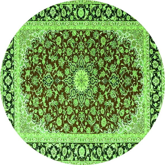 Ahgly Company Indoor Round Persian Green Traditional Area Rugs, 8' Round