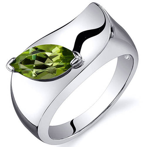 2.49 Ct Heart Shape Green Peridot 925 Sterling Silver 3-Stone Ring 