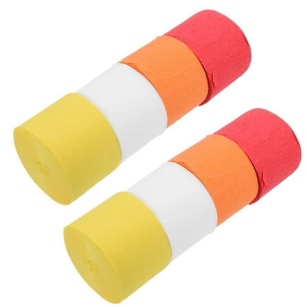 Luxshiny 8Pcs Colored Crepe Paper Streamers for DIY Crafts and Party Decorations White Red Yellow Orange 2500x1.8in