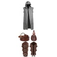 thumbnail image 4 of ZGRBOU Renaissance Costume for Men Medieval Viking Hooded Sleeveless Surcoat Tunic Set for Halloween Cosplay Five Piece Set, 4 of 4