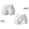 thumbnail image 3 of Sigee Hand Drawn Rabbit Print Women's High Waist Workout Shorts - Squat Proof, Tummy Control, Yoga and Gym Activewear-Small, 3 of 9