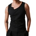 thumbnail image 2 of FRSASU Men's Wide Strap Tank Top, Sleeveless Knit Ribbed Muscle Slim Fit Workout Gym Tee Shirts Black, 2 of 5