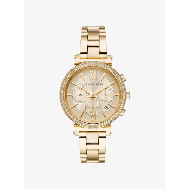 Michael Kors - Michael Kors Sofie Quartz Movement Gold Dial Ladies ...