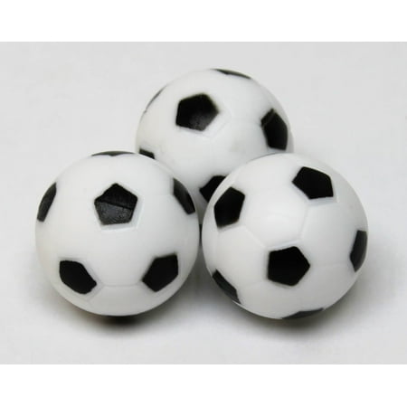 Black and White 35mm 3-pack Textured Replacement Soccer Ball Style Foosball