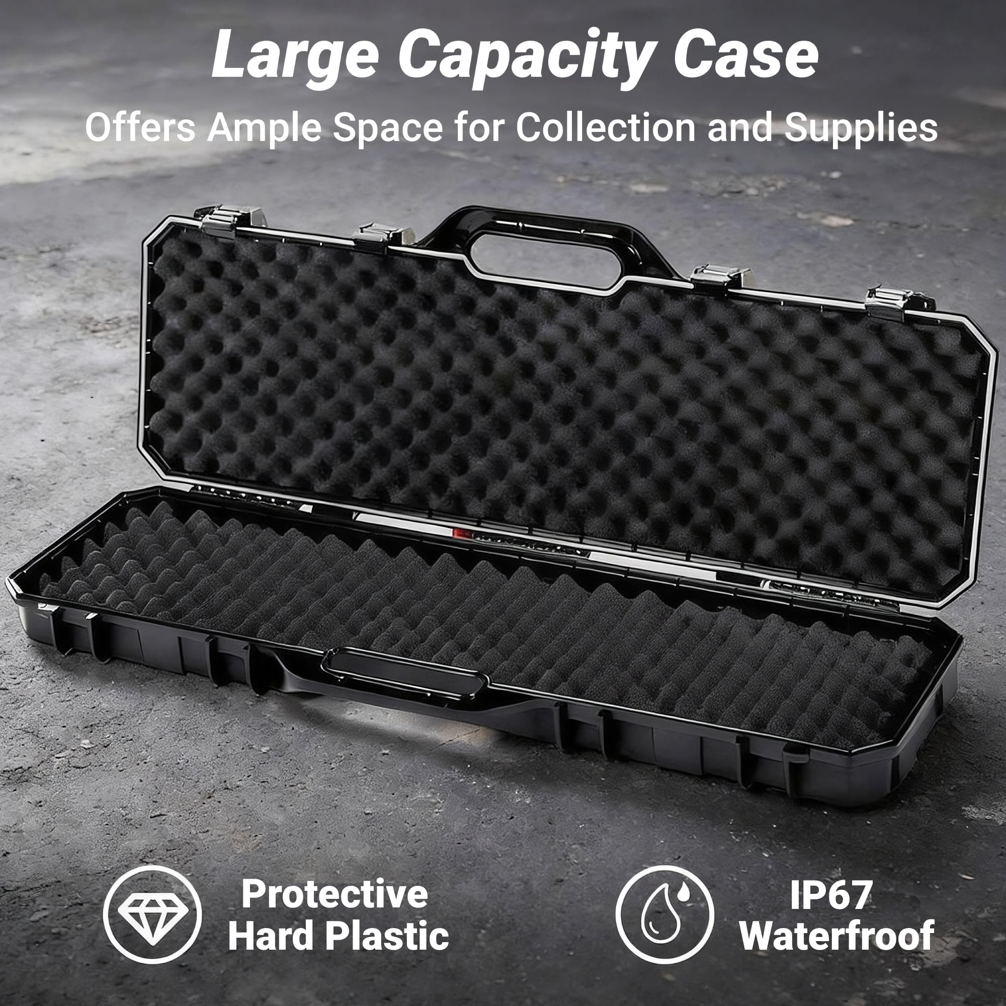 Gun Case,Blacksmith 39 inch Hardshell Travel Carrying Case for Gun With 2 Padlocks,Black