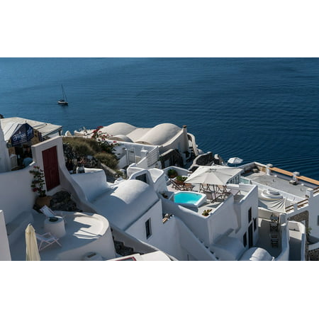 Canvas Print Travel Island Summer Santorini Oia Greece Greek Stretched Canvas 10 x (Best Time To Travel To Greek Islands)