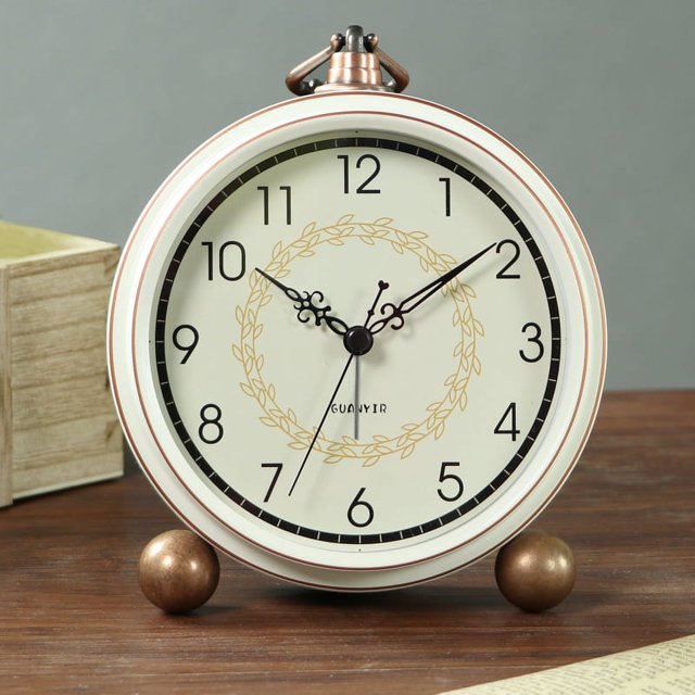 Reloj despertador, reloj de mesa retro que no hace tictac, pequeño despertador con pilas y cuarzo analógico, reloj de escritorio para dormitorios Sincero Electrónica