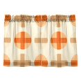 thumbnail image 7 of Yayeee Kitchen Curtains Tier Pair Light Filtering 27"x24" Rod Pocket Short Cafe Window Panel, Beige Geometric Pattern, 7 of 7